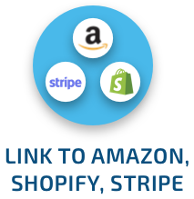 Link to Amazon, Shopify, Stripe